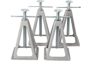 Cozyel Set di 4 cavalletti di Sostegno per Camper e Auto, capacità di carico Fino a 3600 kg, Altezza Regolabile da 28 a 44 cm, cavalletti per Auto per Parcheggio Sicuro in Garage e Officina