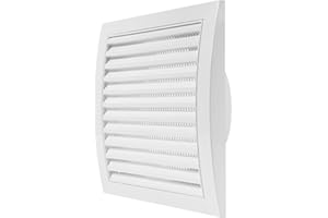REPA MARKET Cappuccio di scarico bianco sfiato 15 cm con schermo di protezione parassita integrato, bianco, copertura di sfiato dell'aria, copertura del condotto di scarico HVAC, tappo di scarico