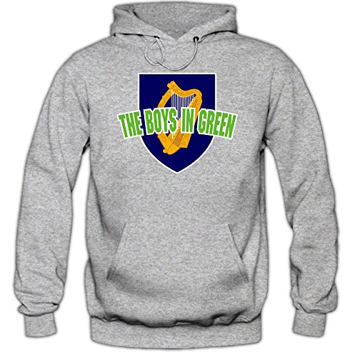 Irland EM 2016 #4 Hoody | Fußball | Herren | Éire | The Boys in Green | Trikot | Nationalmannschaft, Farbe:Graumeliert (Greymelange F421);Größe:L