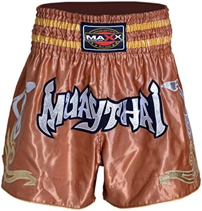 Maxx Gold Muay Thai Boxing, Kick Boxing Shorts, MMA Shorts, small- xlarge