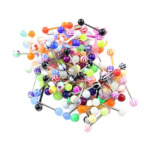 BODYA 316L Acero quirúrgico 14 Fabricado en Chapa Direct Hardware Diferentes Barras de la Lengua 95 Varios Anillos Pesas Cuerpo de Tuerca electrónica al por Tener la Oreja de joyería