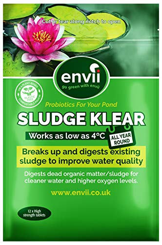 Envii Sludge Klear - Trattamento Per La Pulizia Di Melma E Scorie Dai Laghetti, Pulisce E Controlla Lo Sviluppo Di Sostanze Di Rifiuto Organiche Nei - (12 Pastiglie)