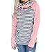 Produktbild Hanomes Damen pullover, Frauen Casual Hoodie Gestreiftes Sweatshirt Pullover Tops Bluse Jumper Coat