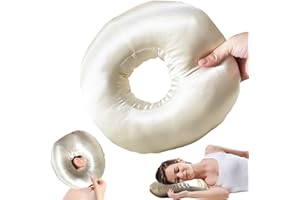 Dhqkqg Ear Piercing Pillow, 11 Inch Piercing Pillow for Side Sleepers, Ear Pillow with Hole, Donut Pillow for Ear, Ear Guard Pillow for Piercing Aftercare, Releasing Ear Pain, Sleeping Guard
