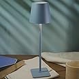 Chronos Conic Cordless LED Table Lamp - USB Rechargeable Portable Touch Control Dimmable 3 Light Color Tunable Table Lamp for Hotel, Cafe, Restaurant or Home for Bedside, Dining (Blue)