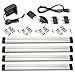 Produktbild GreenSun LED Lighting 30cm Alu Slim Line Tageslichtweiß 4er LED Lichtleiste alle miteinander(1200lm) Unterbauleuchte Strip Möbelleuchte Schranklampe Mit Schalter 12V Stecker für Küche Möbel Schrank Vitrinenbeleuchtung