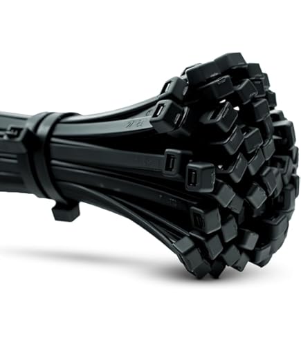 Steffen Fascetta con naso in acciaio 186x4.8mm, nero (Fascette in plastica, 186 mm, 100 pz