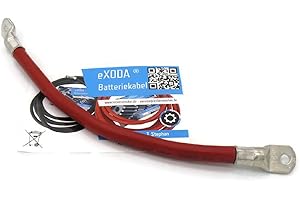eXODA câble de batterie 70 mm² 30cm cosses M6 et M8 rouge haute qualité de matériau 99 pour cent de cuivre pour voiture bateau moto résistant à la chaleur jusqu'à 70° flexible