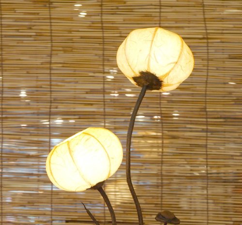2 Laternen Weiss Tischlampe Papier Dekorlampe Porzella Wohnzimmer Schlafzimmer - 3