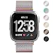 Produktbild Fitbit Versa Bands Ersatz Armband Edelstahl Metall mit einzigartige Magnet Lock Zubehör Armbänder für Fitbit Versa Fitness Smart Armbanduhr Rose Gold Silber Bunt S & L