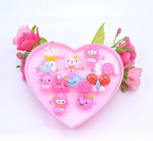 Lumiparty 24pcs Creative Cute Cartoon Rings Heart Shaped Jewelry Box Party Favors Girls Gift (Style Random)
