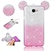 Produktbild Sycode Galaxy A3 2017 Glitzer Hülle,Galaxy A3 2017 3D Hülle,Fashion Bling Glitzer Ultra Dünne TPU Silikon 2 in 1 Gradient Farbe Transparent Bumper Schutzhülle mit 3D Cartoon Maus Ohr Entwurf Ultra Leicht Slim Fit Weich Crystal Clear Transparente Schutzhülle Cover Schale Handy Tasche Schutz Etui Bumper Case Cover für Samsung Galaxy A3 2017-Rosa