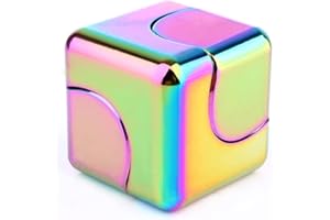 通用 Fidget Spinner Decompress The Metal Cube Spin The Spinning Cube to Relieve Anxiety Help Improve Concentration (Colorful)