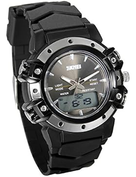 Lancardo Jungen Kinder Armbanduhr, 50 Meter Wasserdicht Digital Sport Outdoor Uhr, Dual Zeitzone Design, Multifunktions...