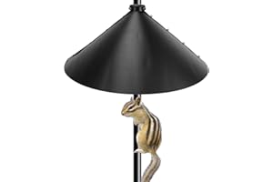 GEDOURAIN Outdoor Squirrel Flapper, Squirrel Guard Baffle, 16 inch Protective Black Outdoor Baffle for Bird Feeder(Rod Style (with High and Short Fixed Clips))