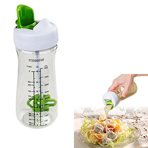 JNP PFANNKUCHENTEIG Spender Cupcakes Waffeln Frühstück Mixer Messung Label Perfekte Backen von Muffins, Waffeln, Kuchen, Muffin Mix, Crepes, Donuts oder jeden Backwaren Salad Shaker