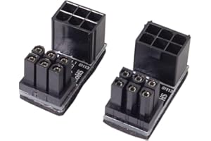 CHENYANG ATX - Adaptador de corriente de 6 pines hembra a 6 pines macho, ángulo de 180 grados, para tarjetas gráficas de escritorio Pack of 2