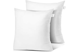 Nestl Plain Throw Pillows for Couch Sofa Bed, 24x24 Pillow Inserts, Soft Throw Pillow, Lightweight 24x24 Inch, Machine Washable Sofa Cushions, White Throw Pillows