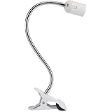 LED Klemmleuchte Tischlampe Lampenfassung E27, 400mm Schwanenhals Schreibtischlampe Klemmbar Lampensockel, E27 Lampenfassung 