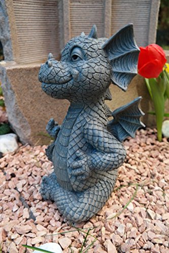 Gartendrache zeigt den Mittelinger Drache Figur Garten Gartenfigur TOP - 2