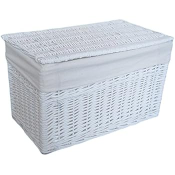 Korb mit Deckel Rattan aus echtem, ungeschältem Rattan geflochten Farbe