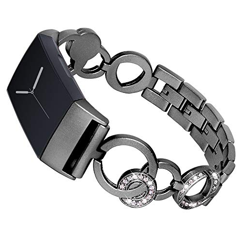 Preisvergleich Produktbild Momola Ersatzarmband Uhrenarmband für Fitbit Charge 3,Geschäft Wasserdicht Schnellspanner Edelstahl Armband Smart Watch Strap für Fitbit Charge 3 (Schwarz)