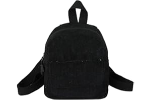 AZURAOKEY Mini sac à dos de voyage rétro en velours côtelé pour femme (blanc)