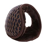 Unisex Foldable Earmuffs Warm Knit Ear Warmers Fleece Winter Earmuffs, Coffee