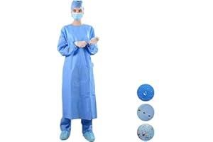 LAMONEA - 30 Camici Sterili Chirurgici Standard Azzurri Certificato CE - Camice Monouso, Traspirante, Massima Protezione - 2 Salviette Lavamani incluse - Varie Misure (XL) - FGSG-SM40XL