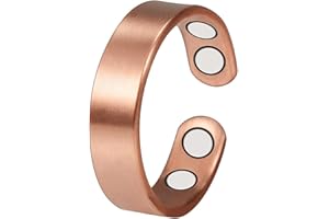 WOLLET YINOX 2,3-Zoll-Magnetring aus reinem Kupfer für Männer und Frauen, 4 starke Magnete lindern wirksam Arthritis und Migräne, Magnetschmuck hat eine schlankmachende Wirkung