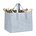 Produktbild Relaxdays Kaminholzkorb aus Filz, 2 Griffe, faltbar, Zeitungshalter, Filzkorb Kaminholztasche, Grau, 43x37x35 cm