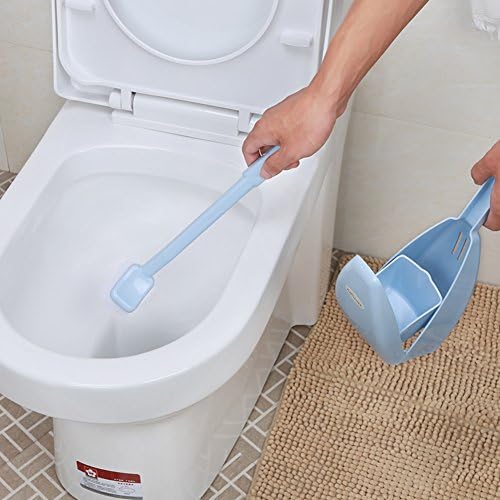 ZXS Small square plastic toilet brush,toilet brush with base toilet,brush,clean the box with the horse-barrel brush-B