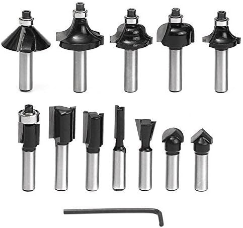 Router Bit Sets, VALINK 12pcs Tungsten Carbide Wood Milling Cutter 8mm 5/16" Shank Woodworking Cutting Rotary Tool