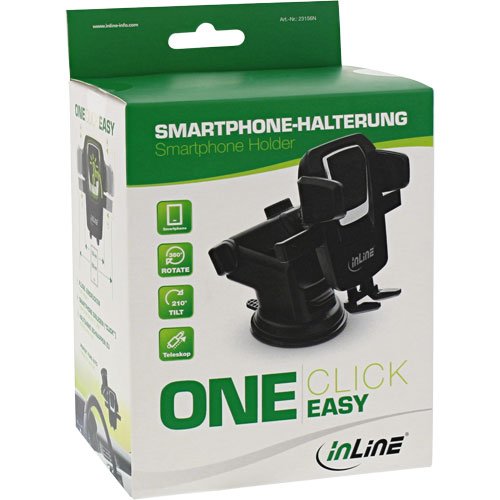 InLine 23156N KFZ Smartphone Halterung mit Saugnapf „ONE CLICK EASY“ schwarz - 9