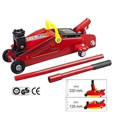 Autoselect Cric rouleur hydraulique 2T - MIN 135mm MAX 330 mm - Fabriqué en accord avec la nouvelle Norme européenne EN 1494+A1:2008 : Autoselect