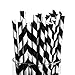 Produktbild Black Paper Striped Straws (24 Pack) Paper