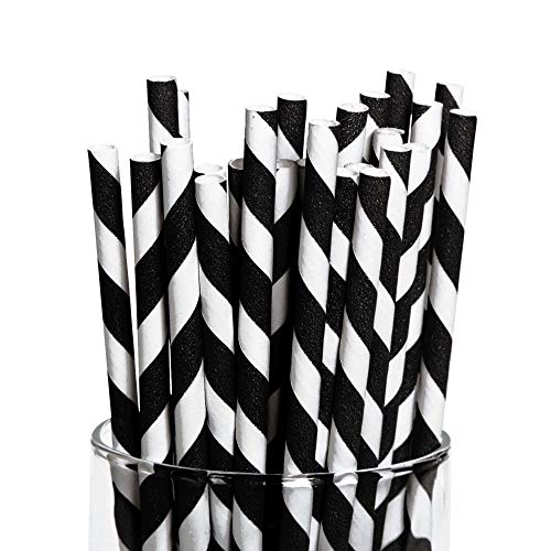 Preisvergleich Produktbild Black Paper Striped Straws (24 Pack) Paper