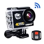 Campark&reg; Caméra d'Action 4K UHD Wifi Caméra Sport, 170 ° HD Grand Angle Étanche Sous Marin 30m Caméscope Sportive Kit d'accessoires 2 Batterie Incluses + Sac Portable (Noir)