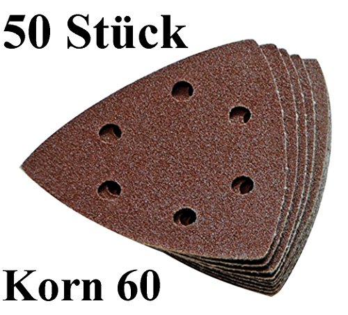 50 Profi Haftschleifscheiben Delta Schleifpapier Klett 93 x 93 mm Korn 60