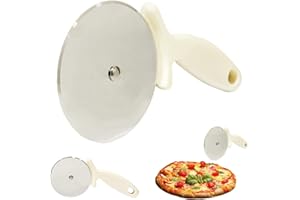 WORLD TRADE Rotella Tagliapizza - Ruota in Acciaio Inox Grande Formato Rondella Taglia Pizza Focaccia e Manico Ergonomico con Salvadita