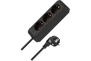 Brennenstuhl Eco-Line Steckdosenleiste 3-Fach (Mehrfachsteckdose mit erhöhtem Berührungsschutz und 1,5m Kabel) schwarz