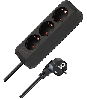 Meister Verlängerungskabel 3m Mit Zusatzstecker - Schuko Überspannungsschutz IP20 Für Innenbereich