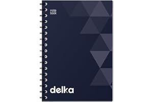 delka A4 Wirebound Notebooks, Ruled Pages, Durable Spiral Binding, Premium Quality Paper for School, Office, and Note-Taking Versatile (Navy, Pack of 1)