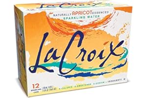 LA CROIX LaCroix Sparkling Water, Apricot 12oz Cans, 12 Pack, Naturally Essenced, 0 Calories, 0 Sweeteners, 0 Sodium
