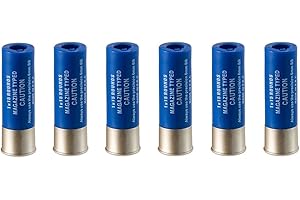 Saigo Defense Accessorio Airsoft - Confezione da 6 cartucce per Fucili a Pompa Airsoft da 6 mm - Colore: Blu - Materiale: plastica ad Alta densità - 70x23 mm