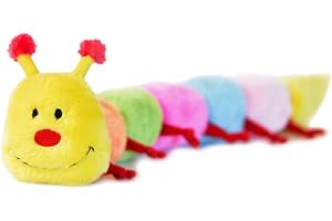 ZippyPaws - Bunte Raupe quietschendes Plüsch-Hundespielzeug – große Quietscher.