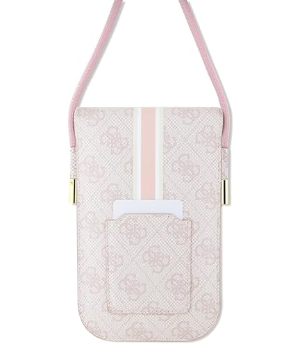 CG MOBILE Guess GUWBZPGSTEGD Sac à Fermeture Éclair Or Clair Triangle 4G - Pochette Téléphone Cuir
