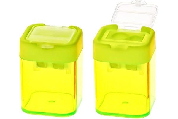 TSI 45628-6 Taille-crayon double carré avec fermeture - Couleur : vert