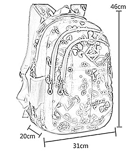 Happy Cherry Schulrucksack Blumen Schulranzen Schultasche Sports Rucksack Freizeitrucksack Daypacks Backpack f  r M  dchen Jungen Kinder Damen Herren 