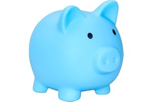 ERUINFANG Piggy Bank Money Box For Boys, Girls & Adults - Small Change Savings Bank, Blue